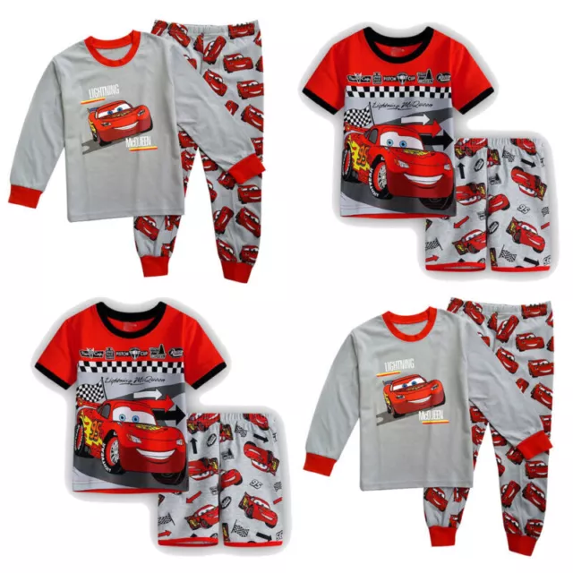 T-shirt pigiama bambino bambino stampato auto set pigiama pantaloni a maniche lunghe