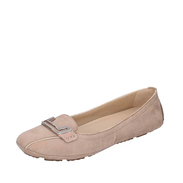 Chaussures Femme GEOX 36 Ue Mocassins Beige Cuir Nubuck BE914-36
