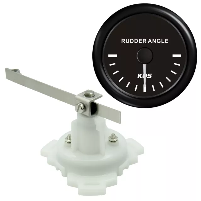 KUS Boat Rudder Indicator Gauge 12/24V With Rudder Sensor 0-190Ω 52mm Black