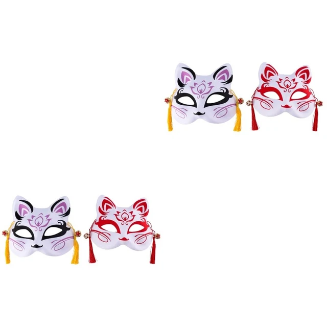 4 Pcs Fox Noodle Plastic Child Costume Party Favors Carnival Face Cover Kids