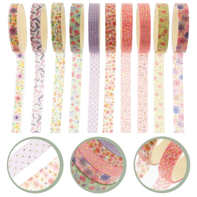 40 Rolls Decorative Washi Tapes Hot Stamping Washi Tape Flower Stickers Classic 3