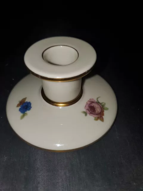 Kjobenhavns Porzellan KPM  2.5" Floral CANDLESTICK Gold Trim