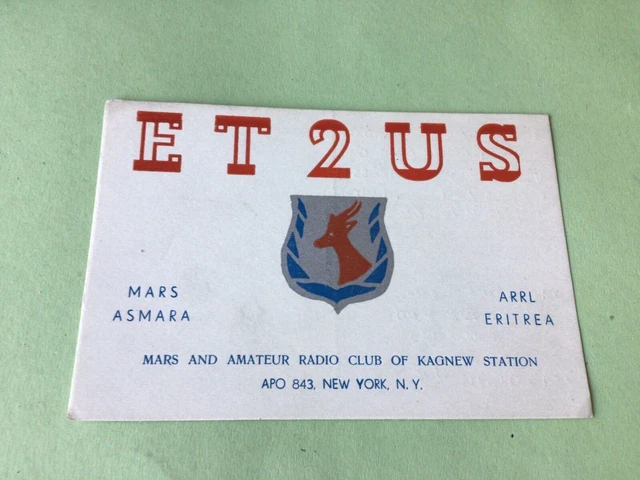 Vintage QSL Radio communication card 1960 Eritrea   Ref 52485