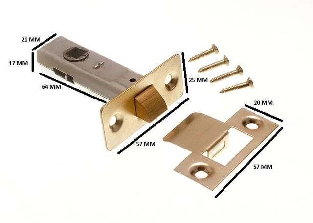 Lot De 20 Loquets Tubulaires 63mm Pour Porte - Onestopdiy CP + Fixations