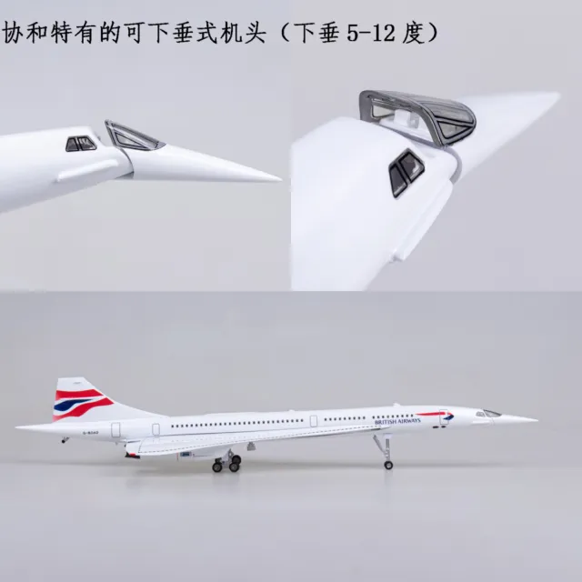 1/125 50cm British Airways Concorde passenger AirPlane Display Model Toy Gift 3