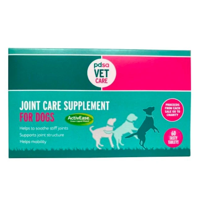 PDSA DOG JOINT Supplement Vet Care Green Lipped Mussel Glucosamine 60