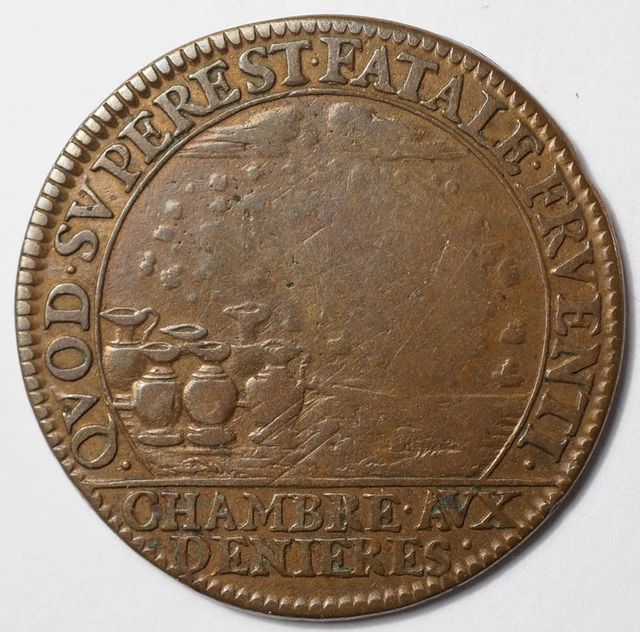 Louis Xiv : Jeton De La Chambre Aux Deniers Nd (1673) Buste Non Repertorie