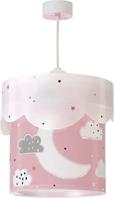 Dalber Moon - Lampada da soffitto per bambini, motivo: luna e stelle, 60 W, colo