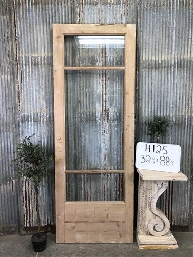 Antique French Single Door (32x88) 3 Pane Glass European Door H125