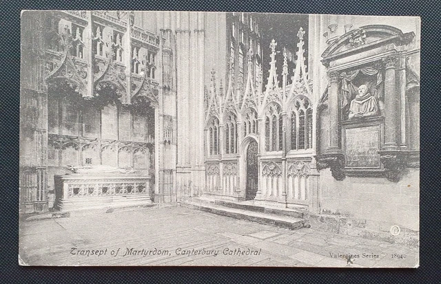 Unposted Vintage B&W Postcard - Martyrdom Transept, Canterbury Cathedral (b)