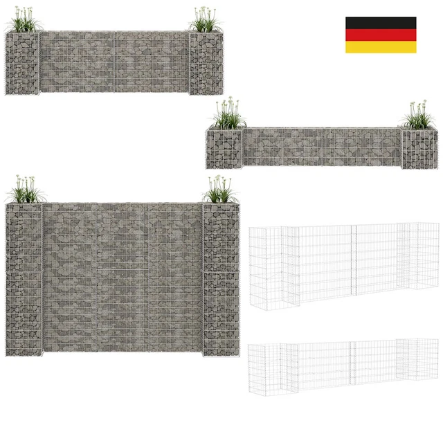 Gabionen Mauer H-förmiger Gartenzaun Gabione Steinkorb Rankgitter Draht Gitter