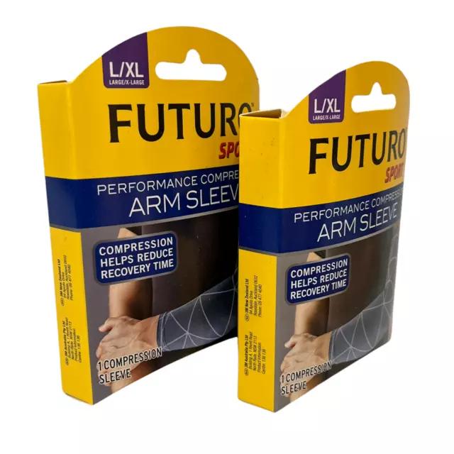 Manga de brazo de compresión de rendimiento por 3M Futuro Sport gris oscuro talla L/XL lote de 2