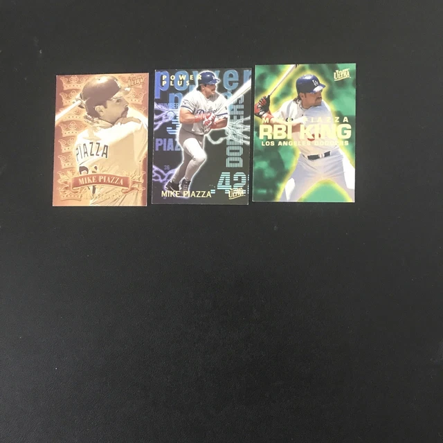 3 Mike Piazza Ultra Cards: Season Crowns- Power Plus- RBI King    Dodgers   HOF