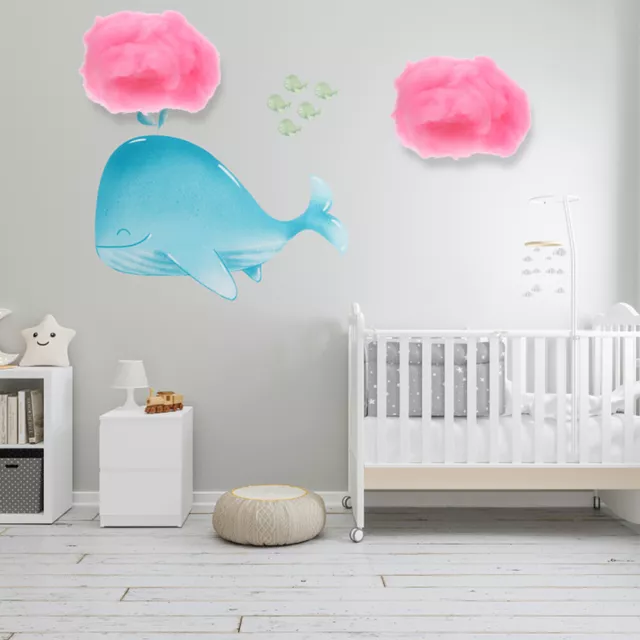 4 Pcs Cotton Baby Nursery Room Hanging Decor Colorful Cloud Ceiling Ornament