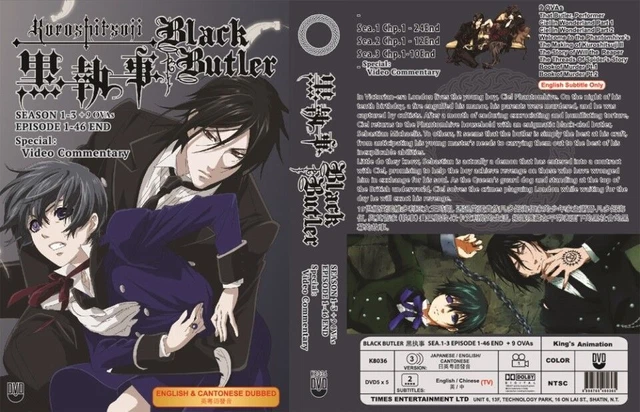 BLACK BUTLER Kuroshitsuji Season 1 2 3 9 OVAs All Region