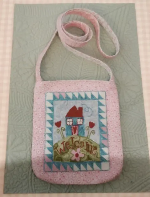 Rosalie Quinlan Designs Welcome Home Punchneedle Shoulder Bag New
