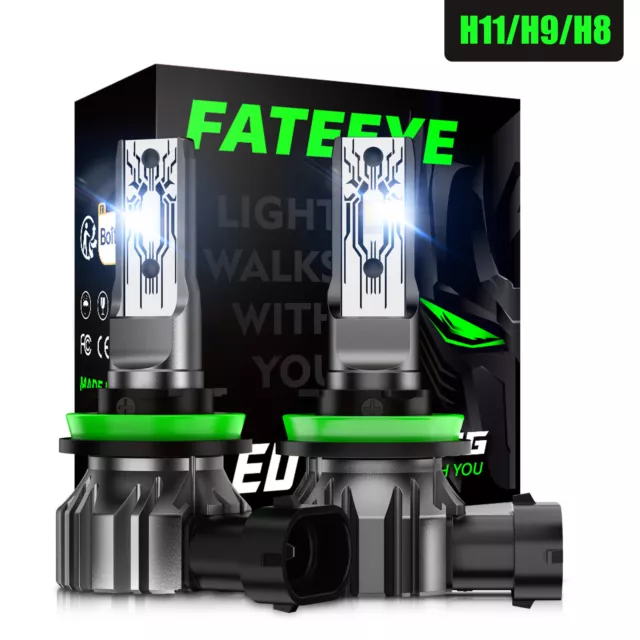 FATEEYE H11 H8 H9 LED Scheinwerfer Kit 6500K Weiß Xenon 50W 10000LM COB Halogen