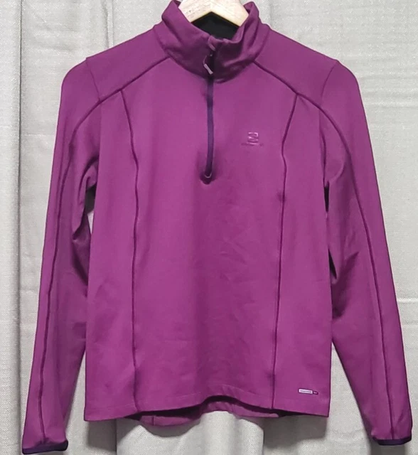 SALOMON LADIES ADVANCED Skin Warm Purple 1 4 Zip Top Medium Skiing Hiking Layer 21.99 PicClick UK