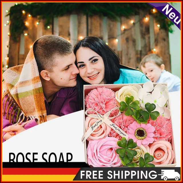 Jabón Ltervoercaern rosa flores caja baño fragancia cuerpo pétalo espuma artificial