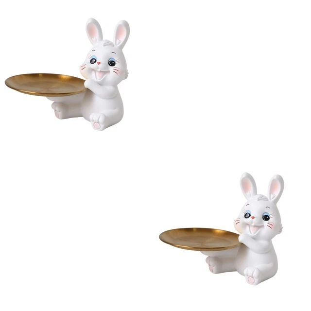 2 PCS Rabbit Table Decoration Rabbit Tray Cake Tray Display Tray