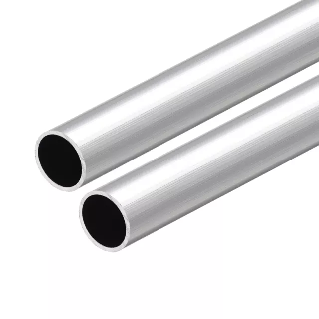 2Pcs 6063 Aluminum Round Tube Seamless Tube Pipe 300mm Length 20mm OD 17mm ID