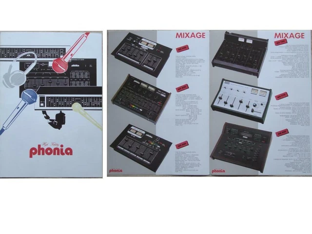 Brochure Consoles Mixage Phonia - 1985