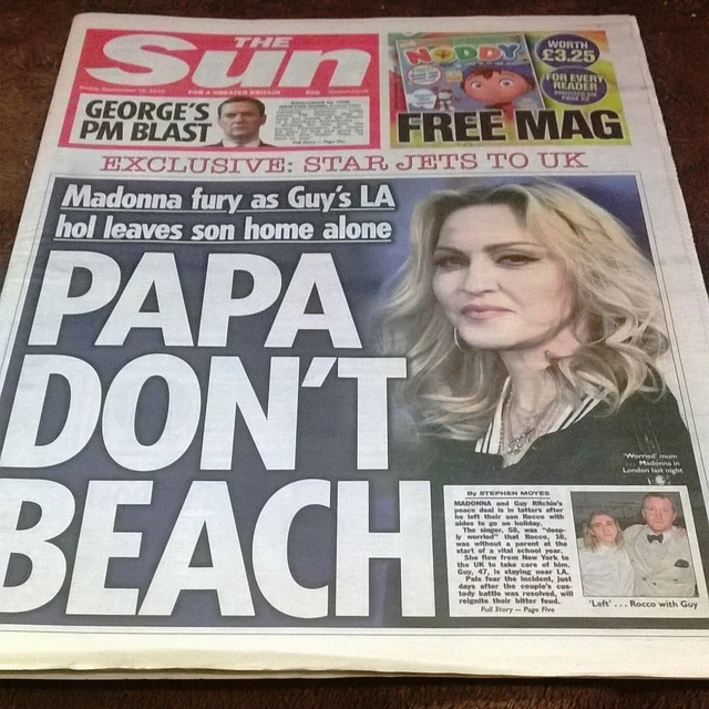NEW UK MADONNA Newspaper Cover Clippings The Sun Souvenir Special Pullout  At 60 £5.99 - PicClick UK