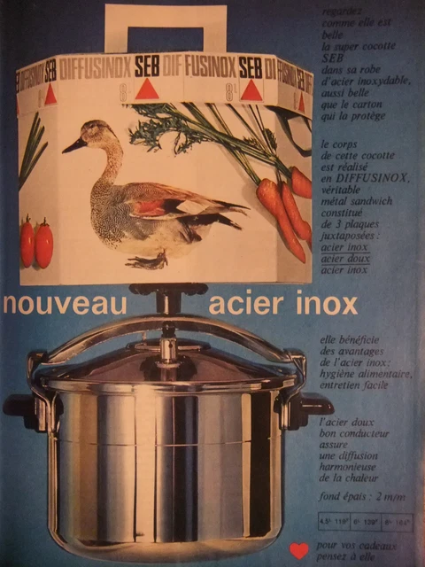 1966 Press Advertisement - Super Cooker Seb Fusinox Stainless Steel - Advertising