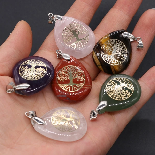 Pendant Natural Stone Crystal Healing Necklace Quartz Chakra Reiki Gemstone Gift