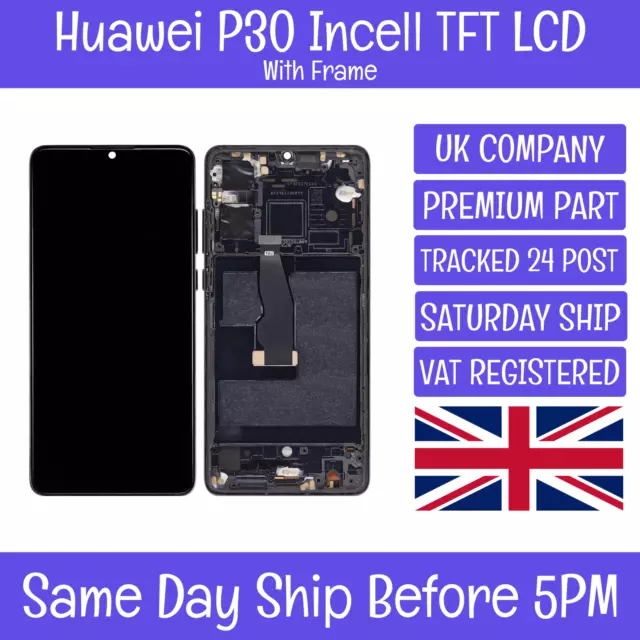 Huawei P30 ELE-L29 Replacement TFT LCD Touch Screen Display Digitizer+Frame