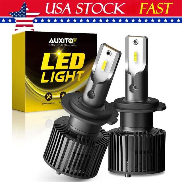 2pcs AUXITO High Low Beam H7 LED Headlight Fog Bulbs Kit 50W 16000LM 6000K White