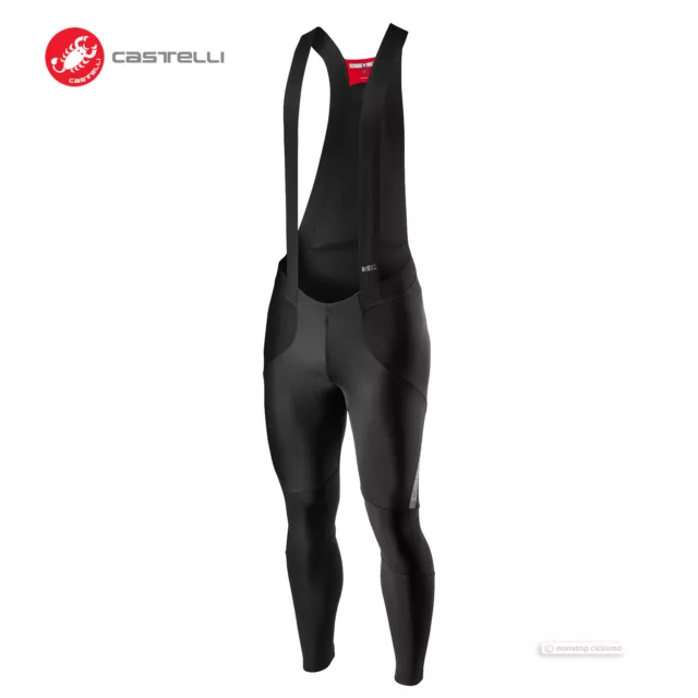 Castelli Sorpasso Ros Thermo Winter Fahrrad Latzhose: Schwarz/Reflex