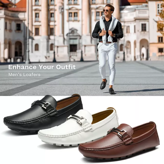 Men's Penny Loafers Moccasins Shoes Lightweight Slip-on Casual Work Shoes Size