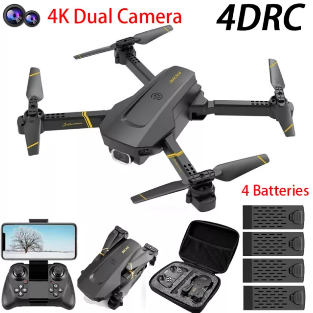 4DRC V4 RC Drone WIFI FPV Wide Angle 4K Dual Camera Selfie Foldable Quadcopter