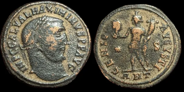 MAXIMINUS II Daia Authentic Ancient 312AD Antioch Roman Coin SOL Holding Head