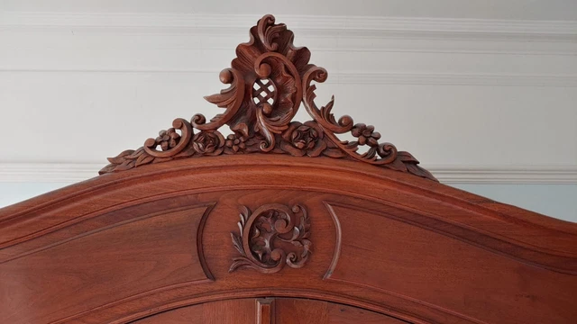 Stunning Genuine Oak Antique French Louis XV Mirrored Armoire Wardrobe