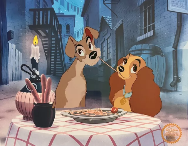 DISNEY LADY AND THE TRAMP Sericel Limited Edition Animation Art Cel Bella Notte 2