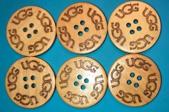 UGG buttons x 6 Replacement Crafting  Cardi, Boots Buttons. 30mm. Sand colour.