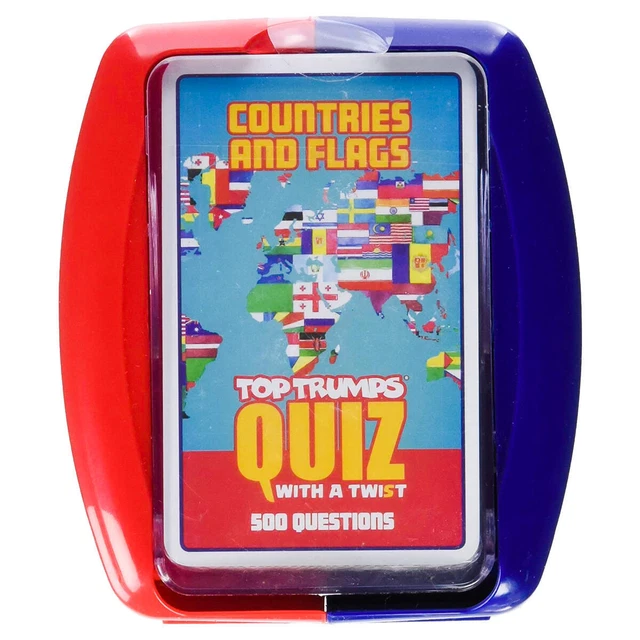 Top Trumps Quiz-Spiel „Länder Und Flaggen“ – 500 Fragen, Für Kinder Ab 4 Jahren, In Kunststoffbox