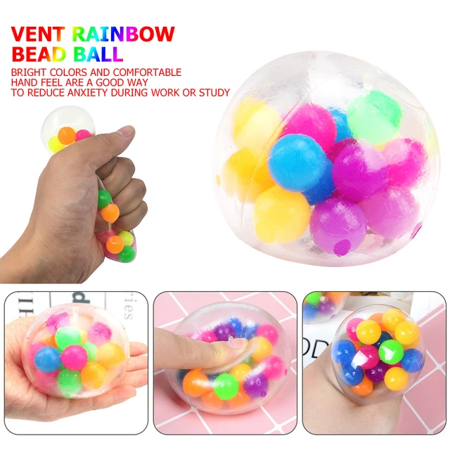 Palline da stress sensoriali arcobaleno esercizio a mano stress morbido palla rilassante bombola festa