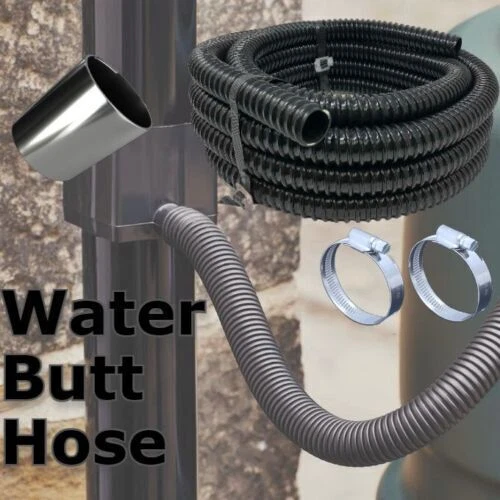 WATER BUTT HOSE Pipe Extension Overflow Flexible Connector Tube Joiner