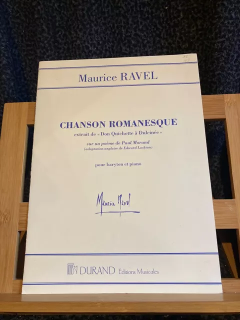 Ravel Don Quichotte à Dulcinée Chanson romanesque partition chant piano Durand