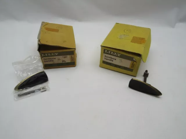 23 boutons de porte tiroir de porte vintage rétro Lilly 8334 laiton noir laiton neuf dans son emballage d'origine 2