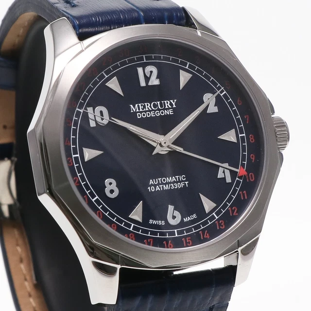 Montre Suisse Mercury Dodegone Automatique - Mouvement Sellita SW-221-1 - 100m étanche - Neuf