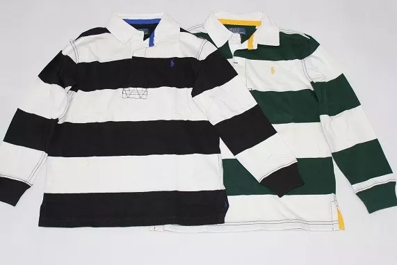 Brand New Authentic Ralph Lauren Boys Stripe Long Sleeve Shirts Size 5.6.7