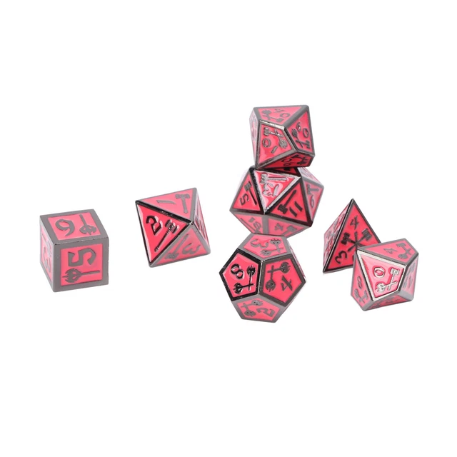New 7pcs Metal Dices Clear Numbers Different Polyhedral Shapes Dice Set For Boar