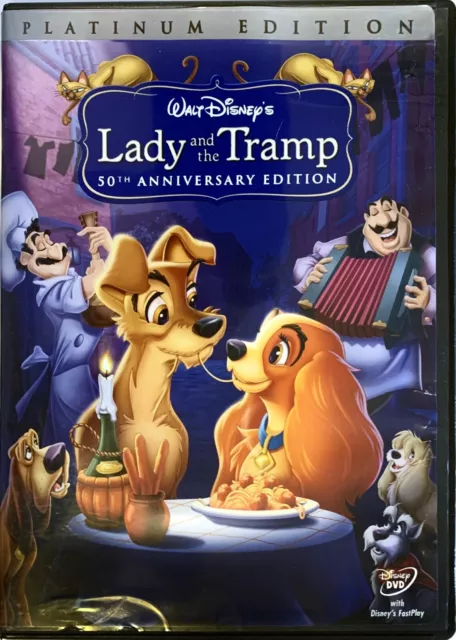 Walt Disney's Lady & the Tramp 50th Anniversary Platinum DVD 2Disc Set, Like New