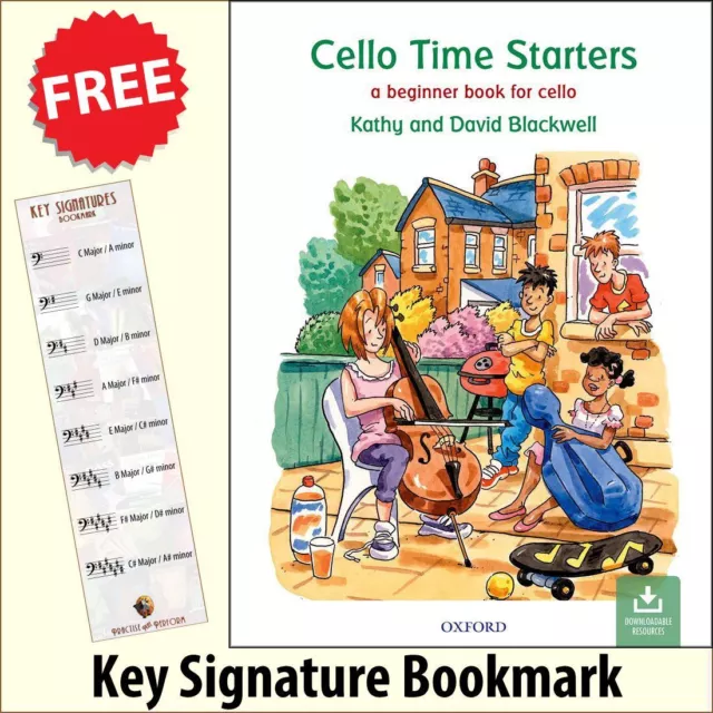 Cello Time Starters Music Book/Audio + FREE Key Signature Bookmark