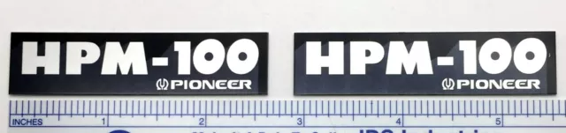 Pioneer HPM-100 Speaker Badge Logo Pair - Aluminum Reproduction