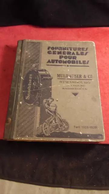 Rare Catalogue Ancien  Automobile Mulhauser  a Strasbourg 1928 1929